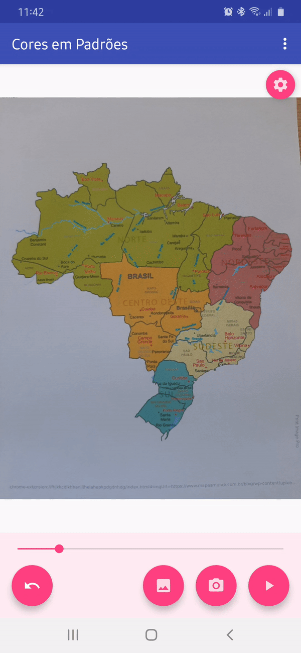 Animation showing colors being substituted into geometric patterns